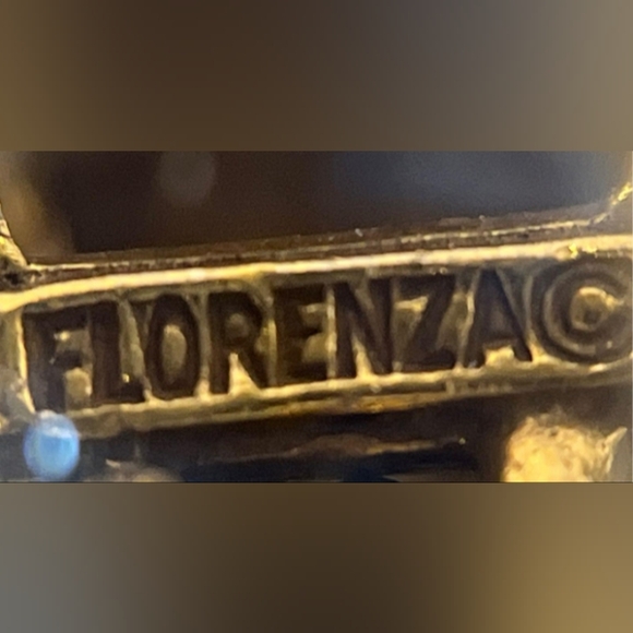 Florenza Watermelon Glass AB Rhinestones Link Signed Vintage 1960's Bracelet - Picture 16 of 16